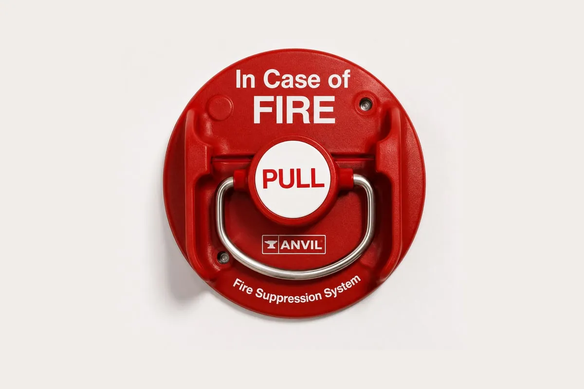 In Case of Fire pull station for a restaurant fire suppression system